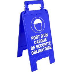 Chevalet - Port casque sécurité obligatoire - Bleu