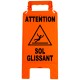 Chevalet - Attention sol glissant - Orange fluo