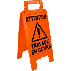Chevalet - Attention travaux en cours - Orange fluo