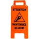 Chevalet - Attention maintenance en cours - Orange fluo
